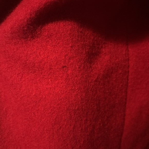 Donnybrook red and black 100% wool coat with genuine fur trim hood size 12 - Picture 7 of 11